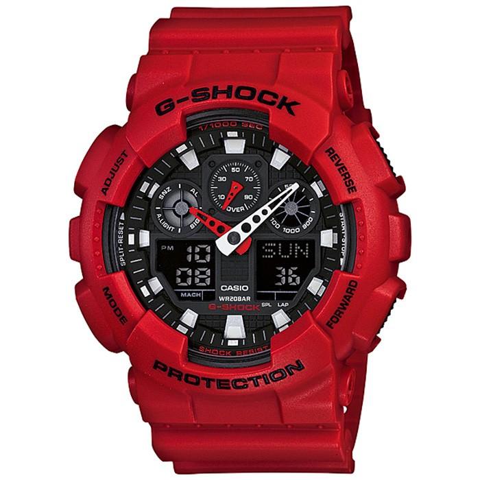G-SHOCK GA-100B-4AJF メンズ 腕時計 アナデジ レッド ベーシック カシオ 国内正規品の画像