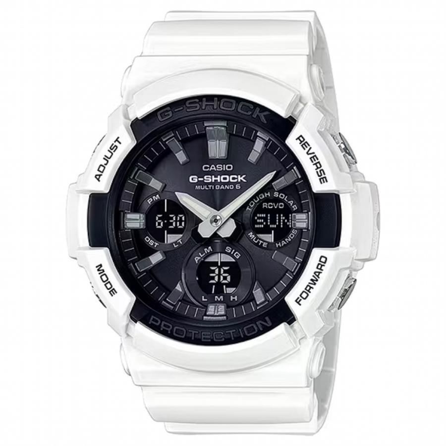G-SHOCK BASIC 電波ソーラー メンズ 腕時計 アナログ デジタル ホワイト ビッグケース GAW-100B-7AJF 反転液晶 カシオ 国内正規品の画像
