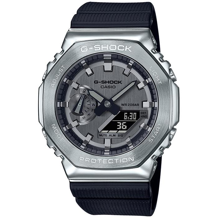 G-SHOCK シルバー メタルベゼル GM-2100-1AJF メンズ 腕時計 電池式 アナデジ ブラック 樹脂バンド 国内正規品 カシオ 八角形｜theclockhouse｜02