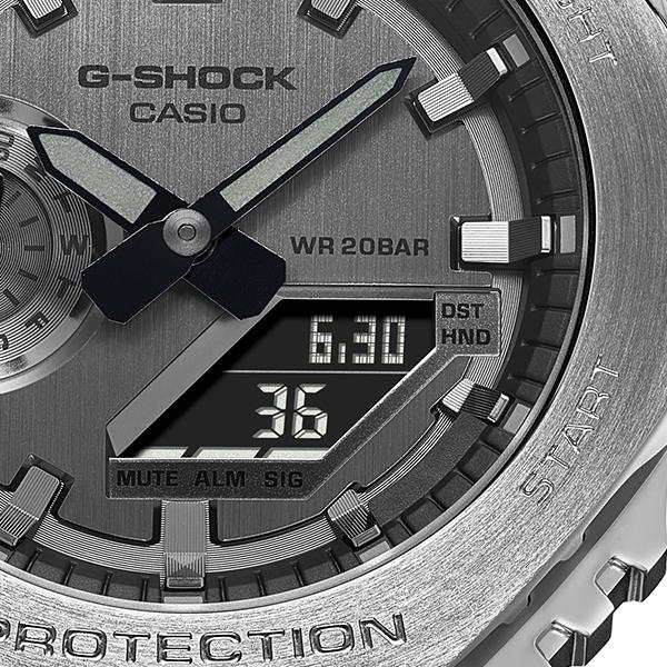 G-SHOCK シルバー メタルベゼル GM-2100-1AJF メンズ 腕時計 電池式 アナデジ ブラック 樹脂バンド 国内正規品 カシオ 八角形｜theclockhouse｜05
