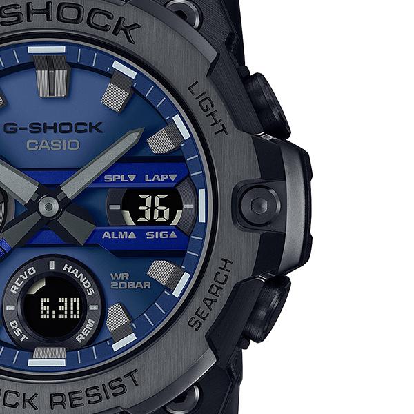 G-SHOCK G-STEEL GST-B400BD-1A2JF メンズ 腕時計 ソーラー Bluetooth アナログ デジタル メタルバンド 薄型 ブルー ブラック カシオ 国内正規品｜theclockhouse｜05