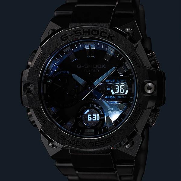 G-SHOCK G-STEEL GST-B400BD-1A2JF メンズ 腕時計 ソーラー Bluetooth アナログ デジタル メタルバンド 薄型 ブルー ブラック カシオ 国内正規品｜theclockhouse｜07