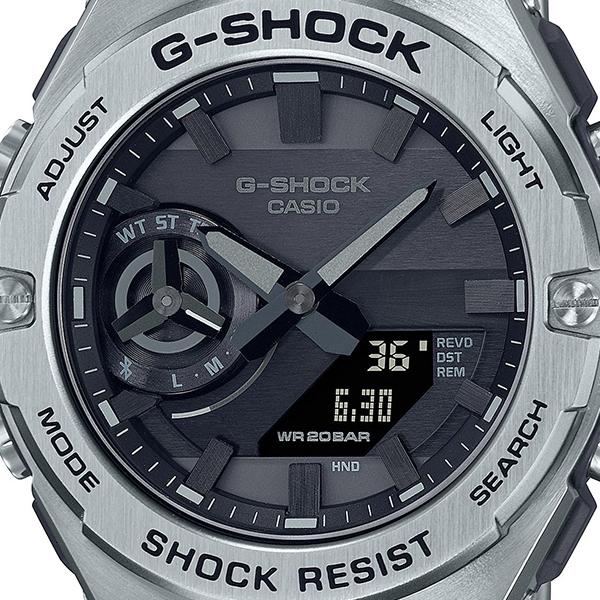 G-SHOCK G-STEEL スリムデザイン GST-B500D-1A1JF メンズ 腕時計 ソーラー Bluetooth シルバー 国内正規品 カシオ｜theclockhouse｜03