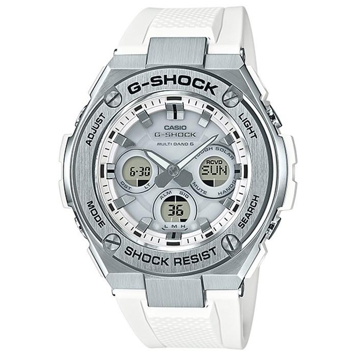 G-SHOCK G-STEEL ミドルサイズ 電波ソーラー メンズ 腕時計 アナログ デジタル ホワイト シルバー GST-W310-7AJF カシオ 国内正規品｜theclockhouse｜02