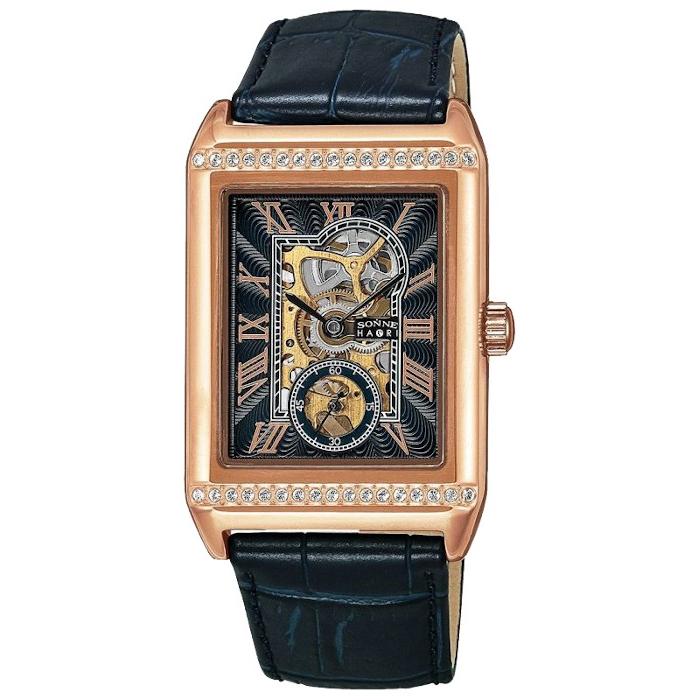 35 割引新到着 ゾンネハオリ H021シリーズ H021pgznv メンズ 腕時計 手巻き 革ベルト ネイビー オープンハート レクタンギュラー 四角 メンズ腕時計 腕時計 アクセサリー ファッション Intercontactservices Com