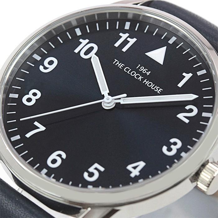 腕時計 メンズ 人気 ブランド 安い おしゃれ シンプル ビジネス カジュアル 20代 30代 40代 50代 クオーツ アナログ 防水 革ベルト ネイビー MBC5004-NV1B | THE CLOCK HOUSE | 03