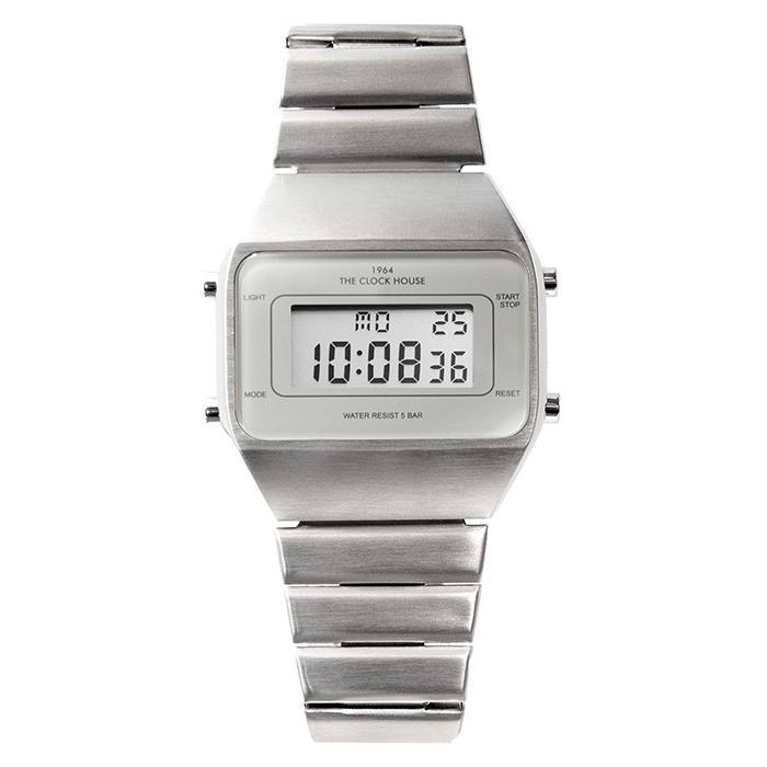 ザ・クロックハウス タウンカジュアル メタル デジタル ユニセックス 腕時計 オクタゴン グレー シルバー レトロモダン 防水 MTC7001-GY1A | THE CLOCK HOUSE | 01