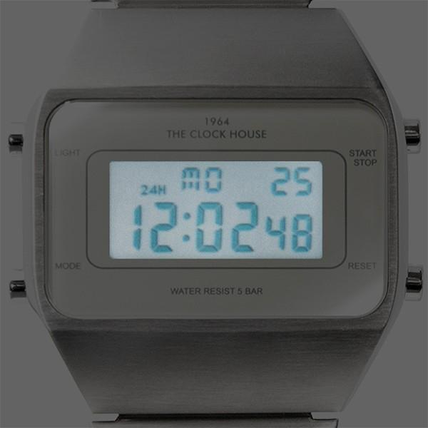 ザ・クロックハウス タウンカジュアル メタル デジタル ユニセックス 腕時計 オクタゴン グレー シルバー レトロモダン 防水 MTC7001-GY1A | THE CLOCK HOUSE | 10