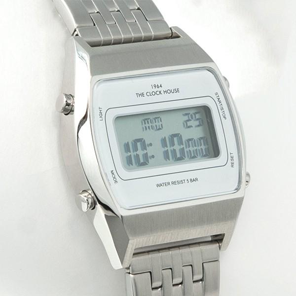 ザ・クロックハウス タウンカジュアル メタル デジタル ユニセックス 腕時計 トノー ホワイト シルバー レトロモダン 防水 MTC7003-WH1A | THE CLOCK HOUSE | 03