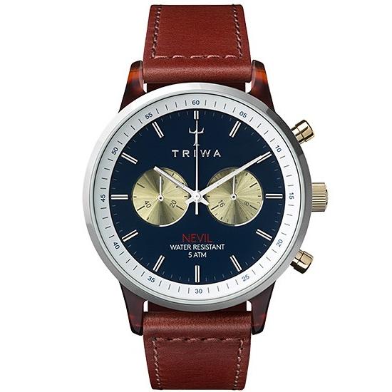 トリワ デュークネビル Neac118 2 メンズ 腕時計 クオーツ 茶レザー ネイビー クロノグラフ ザ クロックハウスpaypayモール店 通販 Paypayモール