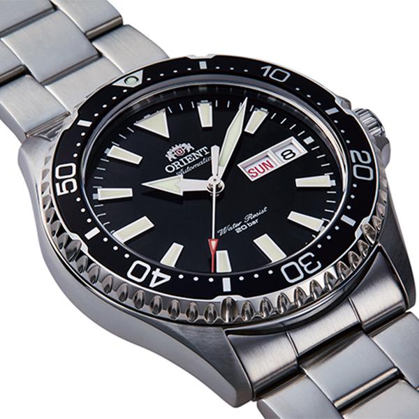 【美品】 オリエント マコ ダイバー 自動巻 黒 カマス RN-AA0001B ORIENT オリエント 腕時計 自動巻き(手巻付き) SPORTS MAKO