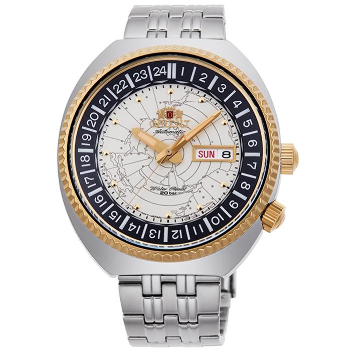 オリエント リバイバル ワールドマップ RNAA0E01S メンズ 腕時計 機械式 自動巻き メタルバンド アイボリー 世界地図 RN