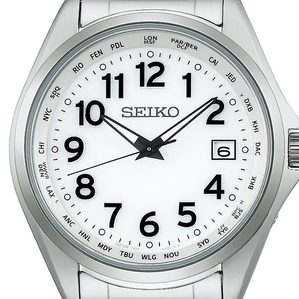 セイコー セレクション SBTM327 メンズ 腕時計 ソーラー電波 ワールドタイム アラビア数字 ホワイト｜theclockhouse｜03