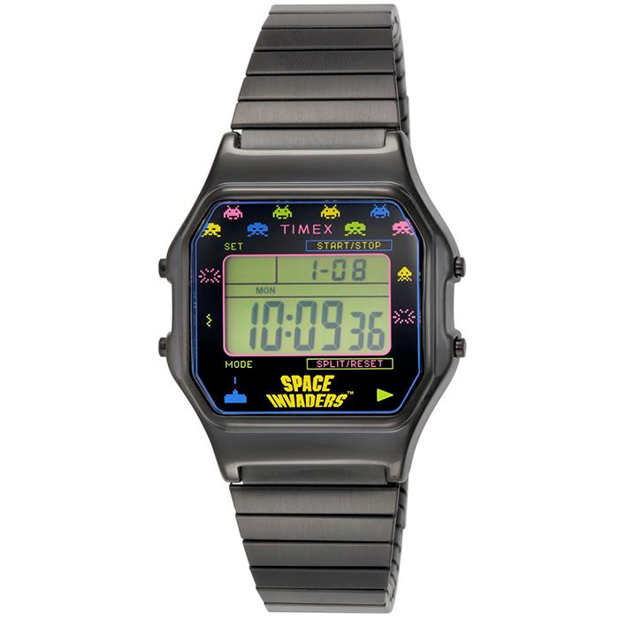 TIMEX タイメックス TIMEX 80 Space Invaders WATCH スペースインベーダー コラボ 限定モデル TW2V39900 メンズ 腕時計 デジタル ブラック｜theclockhouse｜02