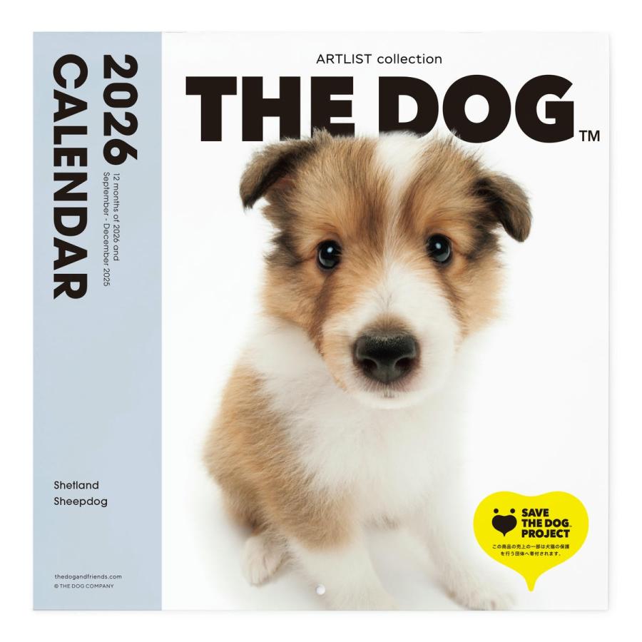THE DOG 2026年 カレンダー 大判サイズ（シェットランド・シープドッグ