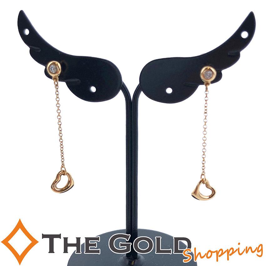 ティファニー バイザヤード オープンハート ピアス Pg 0 06ct K18pg ピンクゴールド ダイヤモンド Tiffany Co ジュエリー アクセサリー 耳飾り 中古 Snt The Gold ショッピング ヤフー店 通販 Yahoo ショッピング