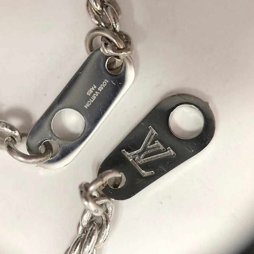 Japan Used Necklace] Louis Vuitton Nigo Mountain Can Dog Tag Necklace  Silver