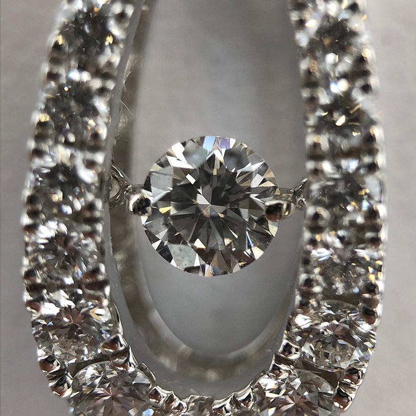 K18WG ミキモト ダイヤモンド 0.53ct ピンブローチ MIKIMOTO 