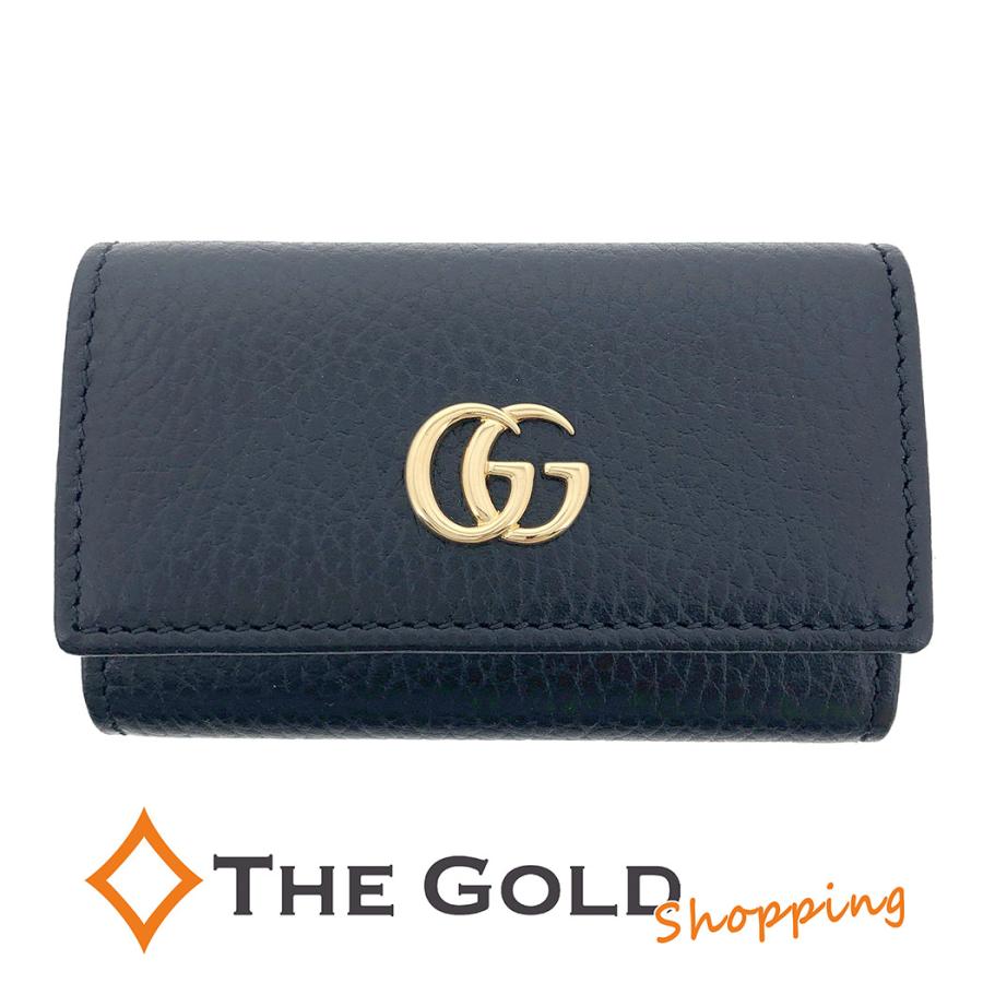 グッチ GGマーモント キーケース 456118 ブラック 6フック 6連  