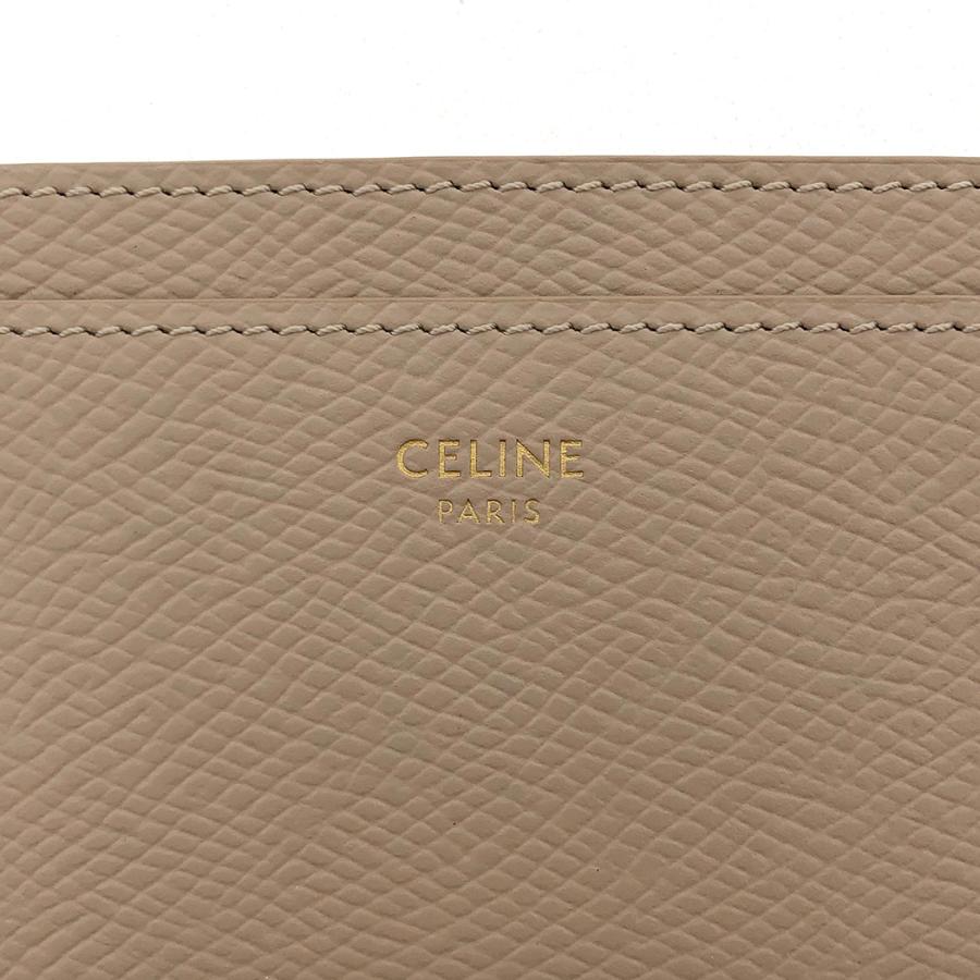 セリーヌ カードケース ロゴ 無地 ワンポイント ライトベージュ 定期入れ パスケース CELINE 名刺入れ・カードケース◆中古｜thegoldshopping｜06