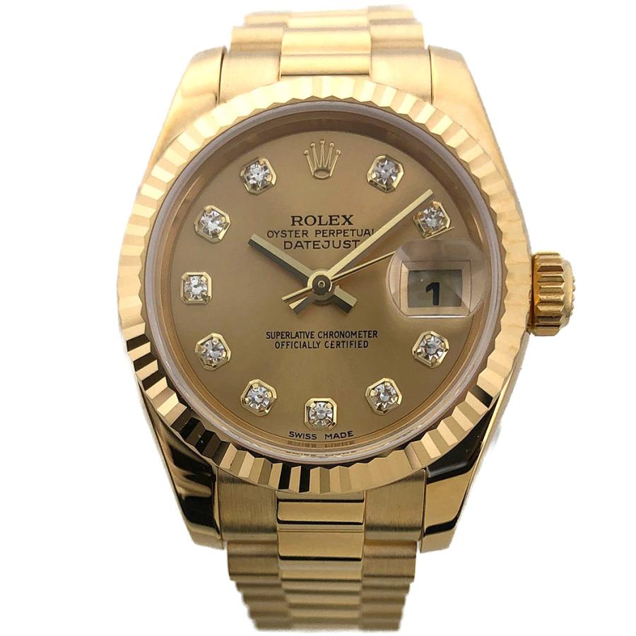 ロレックス デイトジャスト 179178G D番 26mm 金無垢 18K Au750 イエローゴールド ダイヤモンド ROLEX 腕時計 レディース ウォッチ 女性用◆中古｜thegoldshopping｜15