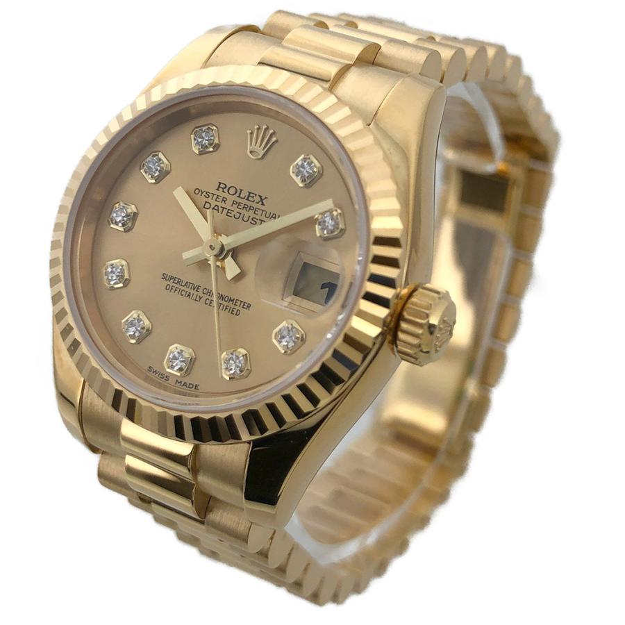 ロレックス デイトジャスト 179178G D番 26mm 金無垢 18K Au750 イエローゴールド ダイヤモンド ROLEX 腕時計 レディース ウォッチ 女性用◆中古｜thegoldshopping｜02