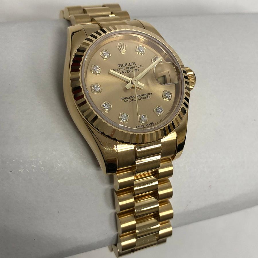 ロレックス デイトジャスト 179178G D番 26mm 金無垢 18K Au750 イエローゴールド ダイヤモンド ROLEX 腕時計 レディース ウォッチ 女性用◆中古｜thegoldshopping｜03