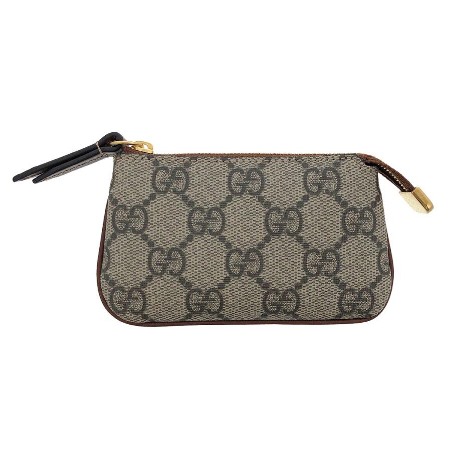 グッチ キーコインケース 447964 GGスプリーム キーフック コインケース ブラウン ゴールド金具 GUCCI 小銭入れ 中古｜thegoldshopping｜02