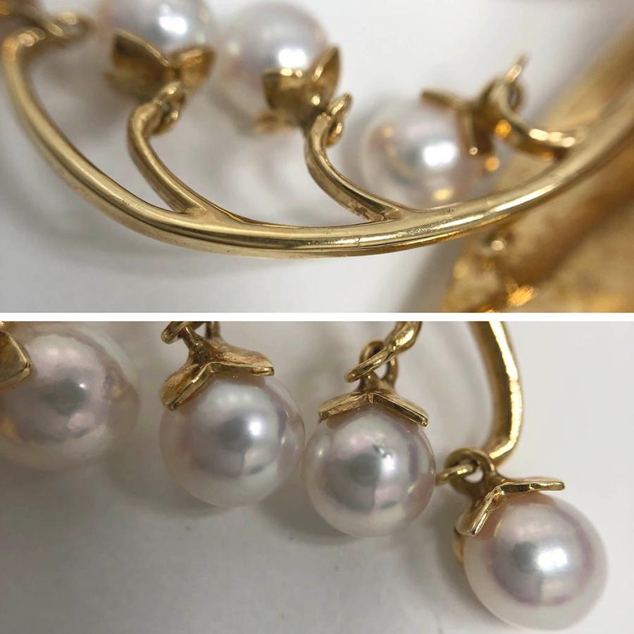 TASAKI 田崎真珠 スズラン ブローチ K18 YG パール 4.8-5.4mm TASAKI 田崎真珠 スズラン ブローチ K18 YG パール 4.8-5.4mm