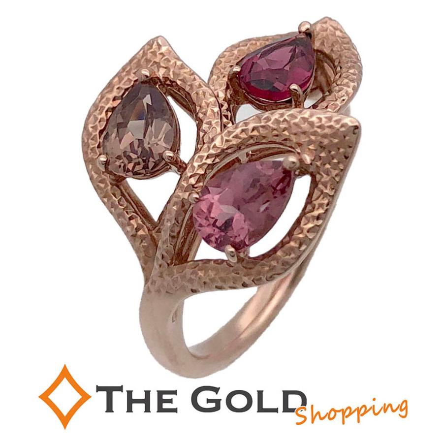 美品 リング 指輪 K14WG 掻ける ガーネット レディース 13号 