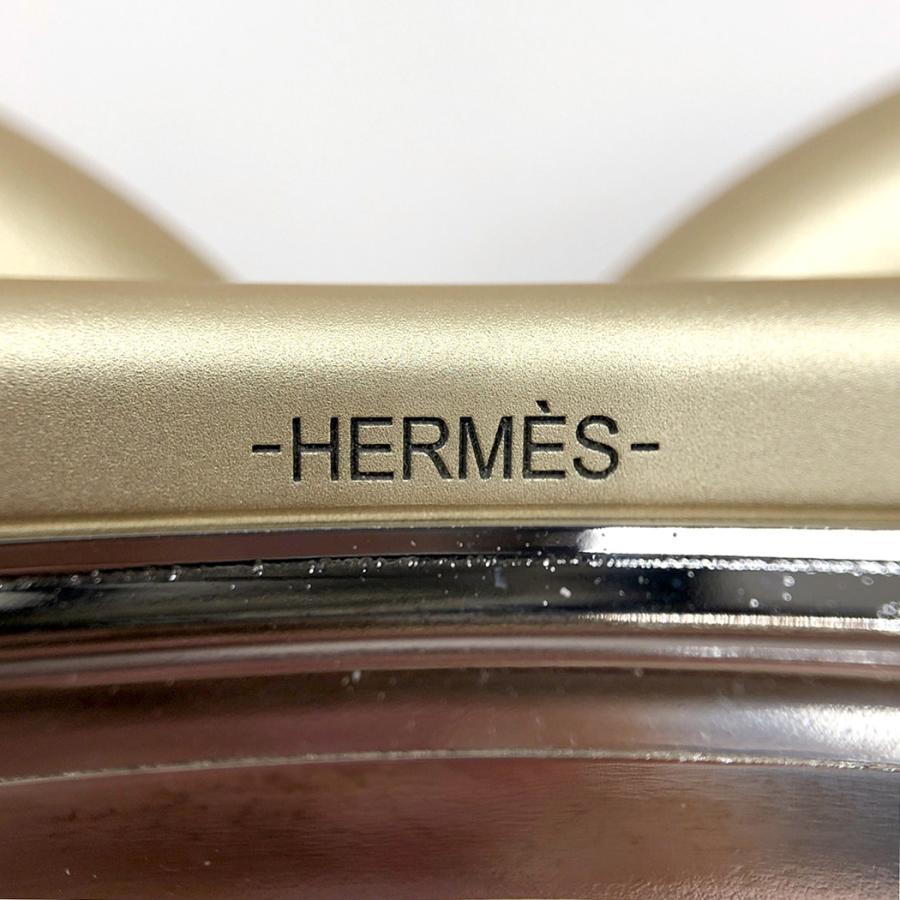 エルメス トリ マイヨン GM バレッタ アルミニウム パラディウム ドレ ゴールドトーン レディース ヘアアクセサリー HERMES◆中古の画像