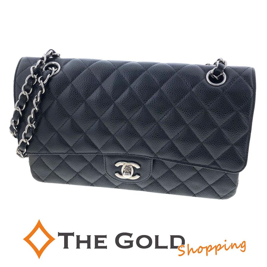 中古 シャネル CHANEL A01112 6番台 レディース ショルダーバッグ マトラッセ ブラック デニム CHANEL（シャネル） マトラッセ 25cm A01112 Wフラップ Wチェーン