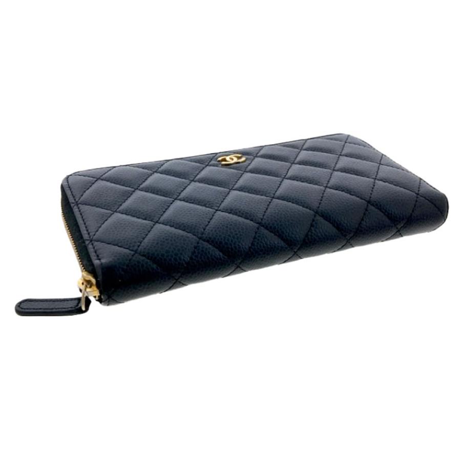 CHANEL（シャネル） ラウンドファスナー長財布 マトラッセ キャビア