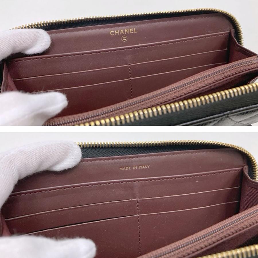 CHANEL（シャネル） ラウンドファスナー長財布 マトラッセ キャビア