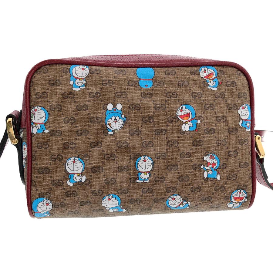 斜め掛け グッチ ミニショルダーバッグ DORAEMON ドラえもん コラボ 647784 GGスプリーム レザー ベージュ レッド GUCCI ショルダーバッグ 中古｜thegoldshopping｜03