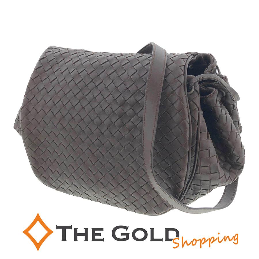 ボッテガヴェネタ イントレチャート メッセンジャーバッグ 245342 茶  