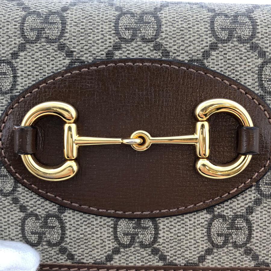 グッチ ホースビット1955 二つ折り財布 621891 GGスプリーム ベージュ コンパクトウォレット GUCCI 折財布 中古｜thegoldshopping｜11