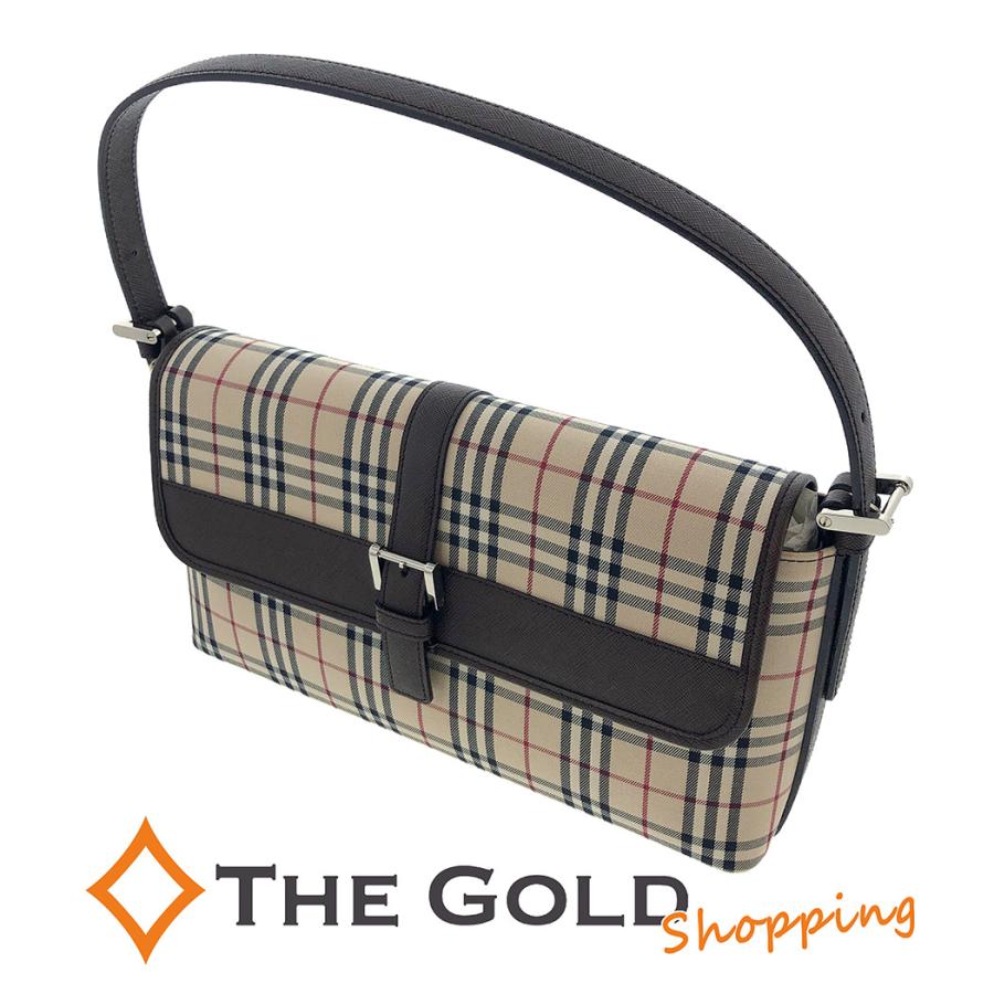 バーバリー キャンバス×レザー ハンドバッグ ノバチェック ワン