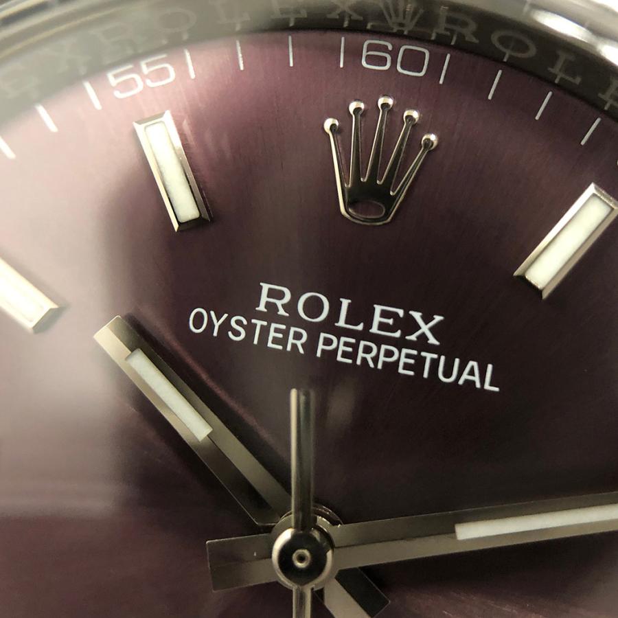 ROLEX オイスターパーペチュアル 116000 OH済 磨き済 レッドグレープ ステンレス 36mm パープル 自動巻き ロレックス 腕時計 メンズ ウォッチ 男性用◆中古｜thegoldshopping｜06