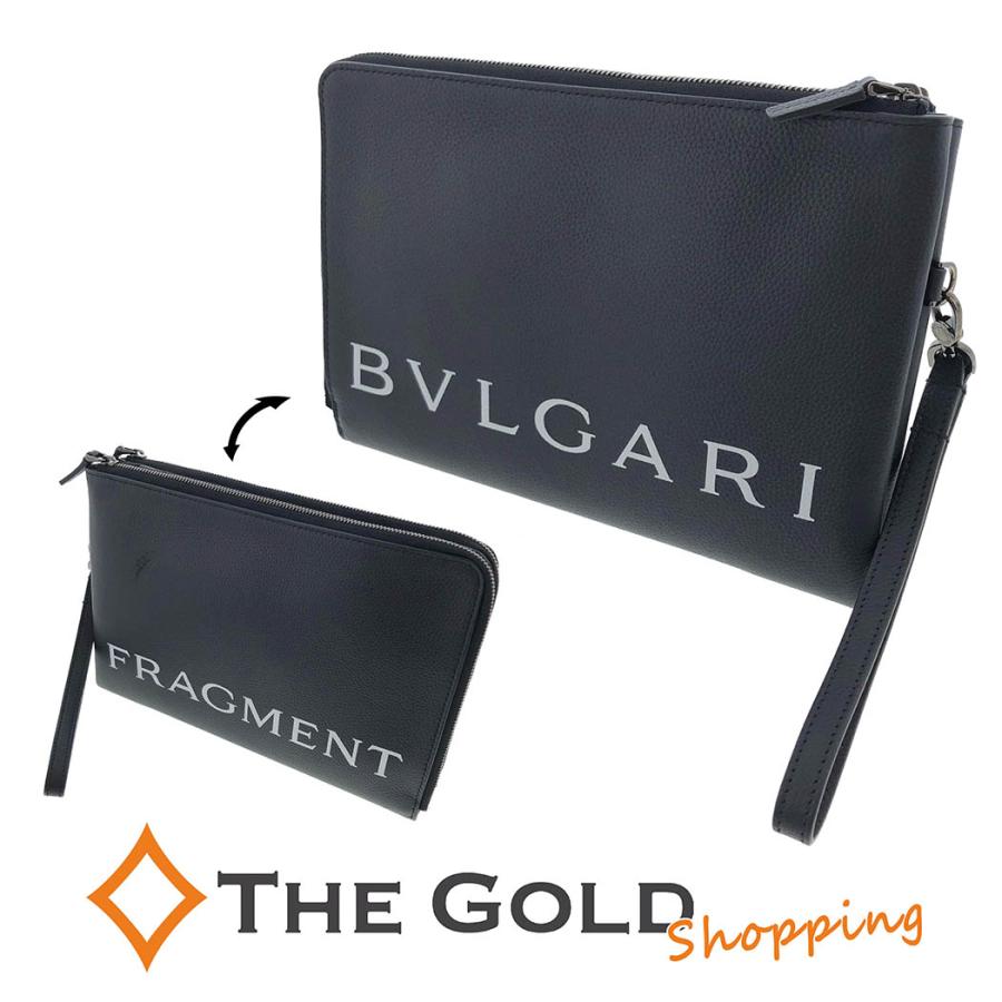 ブルガリ BVLGARI × FRAGMENT レザークラッチ 290786 藤原ヒロシ  