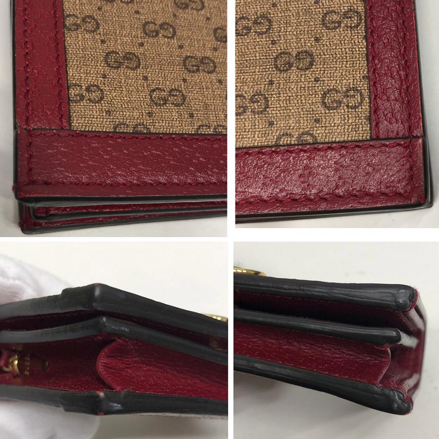 グッチ ドラえもんコラボ コンパクトウォレット 647788 ミニGGスプリーム レッド GUCCI 折財布【中古】｜thegoldshopping｜13