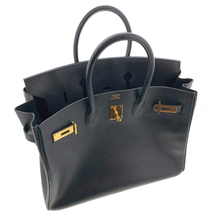 HERMES バーキン35 □G刻印 トゴ ブラック レザー ゴールド金具 エルメス ハンドバッグ◆中古｜thegoldshopping｜05