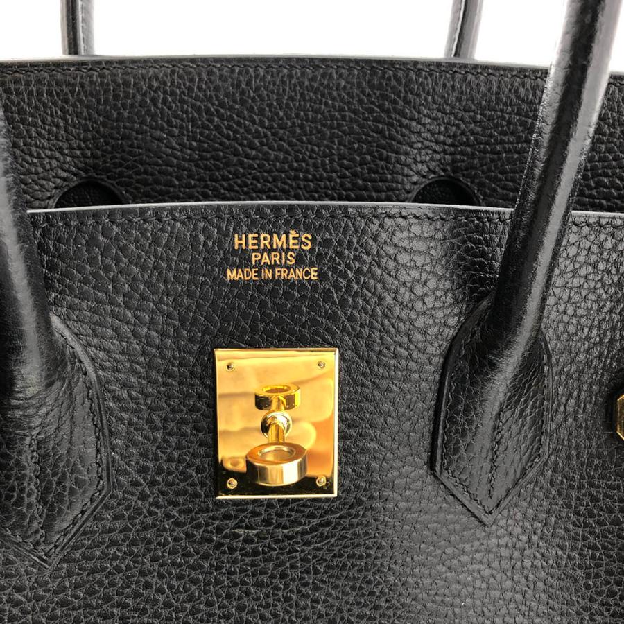 HERMES バーキン35 □G刻印 トゴ ブラック レザー ゴールド金具 エルメス ハンドバッグ◆中古｜thegoldshopping｜09