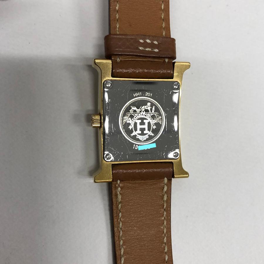 HERMES Hウォッチ HH1.201 電池交換済み □B刻印 クォーツ ゴールド メッキ エルメス 腕時計 レディース ウォッチ 女性用◆中古｜thegoldshopping｜08