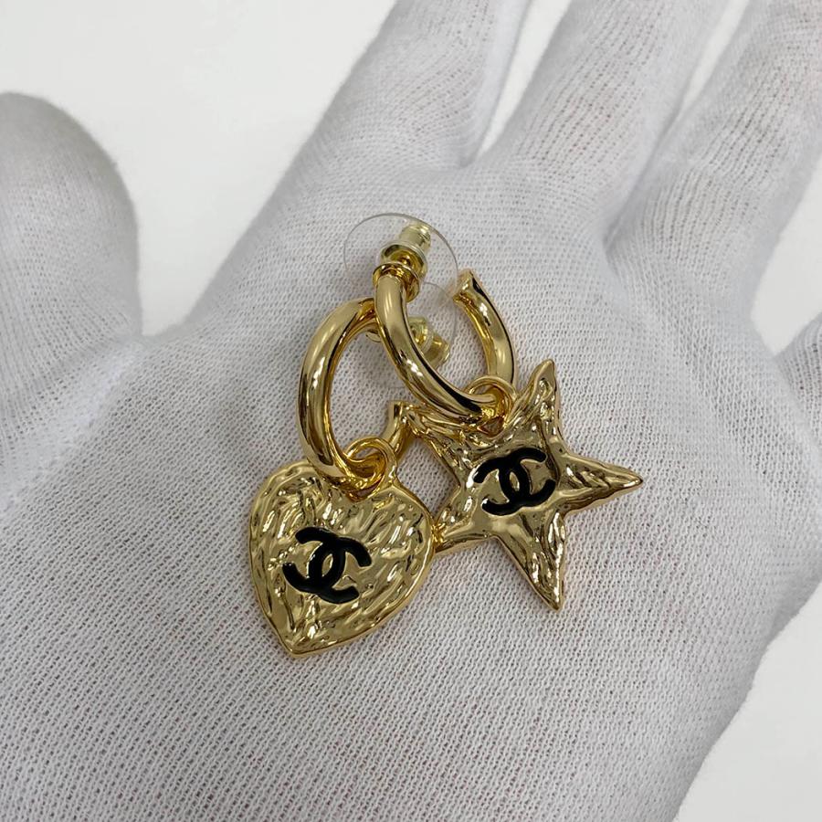 CHANEL ピアス スター×ハート コメット 星 フープ メタル GP CHANEL ピアス スター×ハート コメット 星 フープ メタル GP