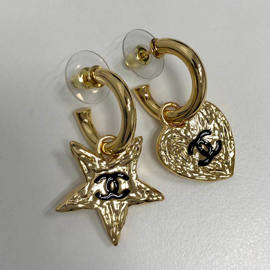 CHANEL ピアス スター×ハート コメット 星 フープ メタル GP CHANEL ピアス スター×ハート コメット 星 フープ メタル GP