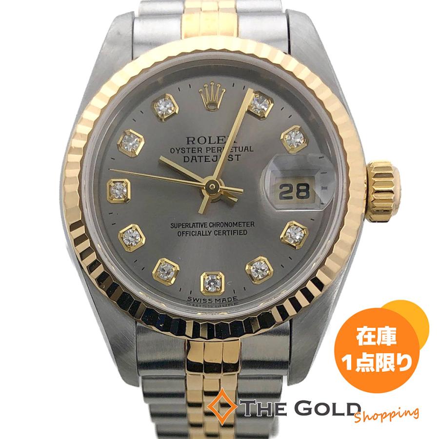 ROLEX デイトジャスト 79173G P番 OH済 グレー 10Pダイヤ サンレイ