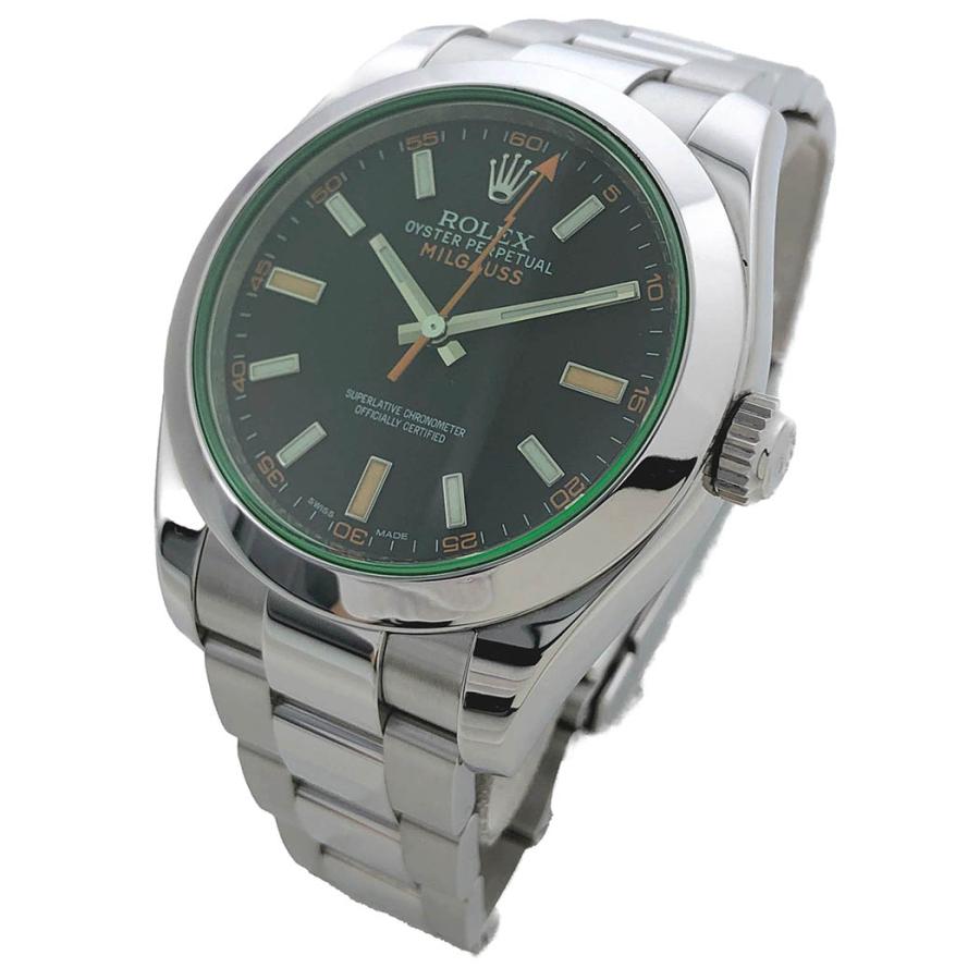 中古 ロレックス ROLEX 116400GV G番(2012年頃製造) ブラック メンズ 腕時計 ROLEX（ロレックス） ミルガウス グリーンガラス 116400GV 2012年10月