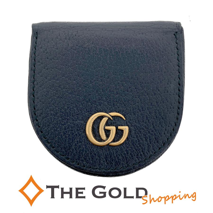 GUCCI コインケース 馬蹄型 レザー ブラック