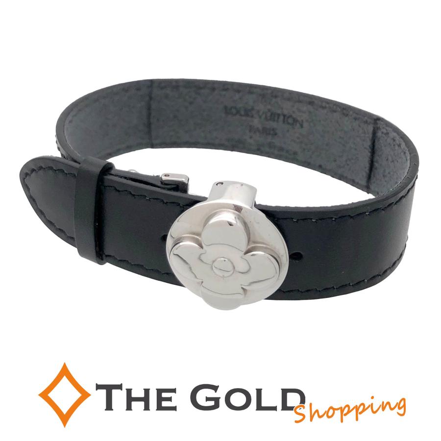 Louis Vuitton ブラックレザーバングル